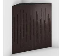 2 Pack - Acoustic Bass Trap "WAVE-F" with Velvet Fabric for mount in corner under the ceiling | Recording Studio Treatments | Size: 50x50x10cm (Wenge-Brown, WAVE-100mm)