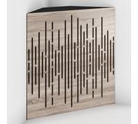 2 Pack - Acoustic Bass Trap "WAVE-F" with Velvet Fabric for mount in corner under the ceiling | Recording Studio Treatments | Size: 50x50x15cm (Sonoma-Brown, WAVE-150mm)