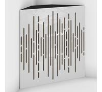 2 Pack - Acoustic Bass Trap "WAVE-F" with Velvet Fabric for mount in corner under the ceiling | Recording Studio Treatments | Size: 50x50x10cm (White plastic-Beige, WAVE-100mm)