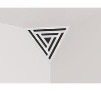 2 Pack - Acoustic Corner Ceiling Bass Trap «Triangle» | Sound Absorption-Diffuse Acoustic Foam with Perforated Laminated HDF Plate | Front Triangle Side: 42cm | Color: (White glossy plastic, SCIFI)