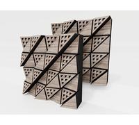 2 Pack - Acoustic Diffuser | 2D Diff | Reflection - Diffusion - Absorption - Soundproofing | Wall Art Panel | Color Plates: (Sonoma, FUZA (60mm))