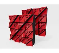 2 Pack - Acoustic Diffuser | 2D Diff | Reflection - Diffusion - Absorption - Soundproofing | Wall Art Panel | Color Plates: (Red glossy plastic, FUZA (60mm))