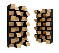 2 Pack - Acoustic Diffuser | 2D Sound Diffusion & Absorption | Size 25x50cm | Wall Art Panel | Noise Control & Echo Reduction Color: [Sirius-HALF | Oak]