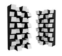 2 Pack - Acoustic Diffuser | 2D Sound Diffusion & Absorption | Size 25x50cm | Wall Art Panel | Noise Control & Echo Reduction Color: [Sirius-HALF | White]