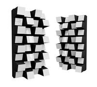 2 Pack - Acoustic Diffuser | 2D Sound Diffusion & Absorption | Size 25x50cm | Wall Art Panel | Noise Control & Echo Reduction Color: [Sirius-HALF | White glossy plastic]