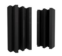 2 Pack - Acoustic Diffuser | 2D Sound Diffusion & Absorption | Size 50x25cm | Wall Art Panel | Noise Control & Echo Reduction Color: [ Black glossy plastic | Arto-HALF]