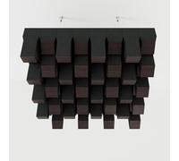 2 Pack - Acoustic Diffuser Cloud "Sirius" with 3-Cable Hanging Kit | 50x50cm | 2D QRD Ceiling Panel | Professional Sound Scattering & Absorption | Color: [Wenge | SIRIUS-3-Cable]