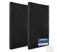 2 Pack Acoustic Panels,48X24X2 Inches Egg Crate Foam soundproof wall panels,sound proof foam panels for walls, noise dampening panels,Sound Panels, Studio Foam for Wall and Ceiling