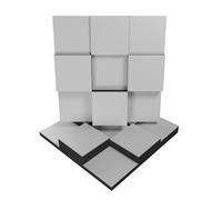 2 PACK - Acoustic Soundproofing Diffusion Panel | Acoustic Treatment for Recording Studio Home Office Podcast Living Room | Absorption - Reflection | Color Plates: (White, EDISON)