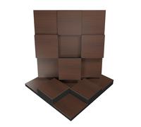 2 PACK - Acoustic Soundproofing Diffusion Panel | Acoustic Treatment for Recording Studio Home Office Podcast Living Room | Absorption - Reflection | Color Plates: (Nut, EDISON)