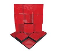 2 PACK - Acoustic Soundproofing Diffusion Panel | Acoustic Treatment for Recording Studio Home Office Podcast Living Room | Absorption - Reflection | Color Plates: (Red glossy plastic, EDISON)