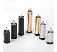 2-Pack Adjustable Aluminum Furniture Legs, Black 35cm for TV Stands, Sofas, Dressers, Round Refrigerator Feet, Metal Table Legs, M8 Screw