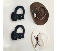 2 Pack Adjustable Cowboy Hat Rack Holder, Wooden Cowboy Hat Wall Mount Stand for Wall Can Keeps Original Shape of Hat, 4-Speed Adjustable Western Hat Display for Fedoras Hat Cowboy Hat Sun Hats