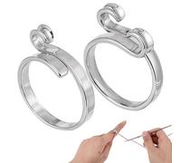 2 Pack Adjustable Crochet Ring for Finger Yarn Tension Ring for Crochet Braided Knitting Ring Handmade Crochet Tension Ring Finger Knitting Yarn Loop Tools for Crocheting Knitting