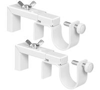 2 Pack Adjustable Curtain Rod Bracket Attachment for Outside Mounted Blinds,Fit for 1.3 - 2 inches Wide Track,No Drill Curtain Rod Holder for Externally Mounted Blinds Drapery Rods