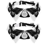 2 Pack Adjustable Dog Bow Tie Collars, Abstract Mystic Sign of Butterfly Detachable Puppy Dog Collar Neckwear for Cat Small Pets