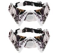 2 Pack Adjustable Dog Bow Tie Collars, Aesthetic Skull Mushroom Moon Plant Flowers Detachable Puppy Dog Collar Neckwear for Cat Small Pets