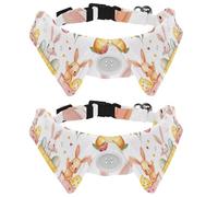2 Pack Adjustable Dog Bow Tie Collars, Bunny Chick and Eggs on the Train Detachable Puppy Dog Collar Neckwear for Cat Small Pets