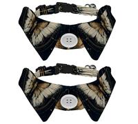2 Pack Adjustable Dog Bow Tie Collars, Butterfly and Abstract Mystic Sign Detachable Puppy Dog Collar Neckwear for Cat Small Pets