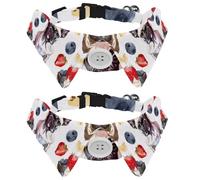 2 Pack Adjustable Dog Bow Tie Collars, French Bulldog Dessert Watercolor Puppy Dogs Detachable Puppy Dog Collar Neckwear for Cat Small Pets