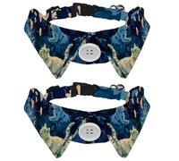 2 Pack Adjustable Dog Bow Tie Collars, Little Kittens Walk Among Beautiful Flowers Detachable Puppy Dog Collar Neckwear for Cat Small Pets