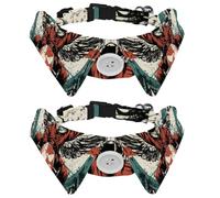 2 Pack Adjustable Dog Bow Tie Collars, Racer in a Victory Pose with Checkered Flag Detachable Puppy Dog Collar Neckwear for Cat Small Pets