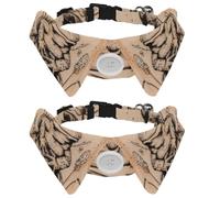 2 Pack Adjustable Dog Bow Tie Collars, Vintage Frog sitting on Mushroom Detachable Puppy Dog Collar Neckwear for Cat Small Pets