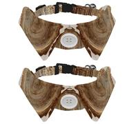 2 Pack Adjustable Dog Bow Tie Collars, Vintage Growth Ring Drawing Detachable Puppy Dog Collar Neckwear for Cat Small Pets