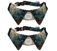 2 Pack Adjustable Dog Bow Tie Collars, Zodiac Signs Planets Symbols Detachable Puppy Dog Collar Neckwear for Cat Small Pets
