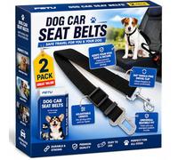 2 Pack Adjustable Dog Car Seat Belts, 45-71cm Durable Nylon Pet Safety Harness Seat Belt with Heavy Duty Metal Clip, Secure & Comfortable Dog Seatbelt Leash for Cars, Travel & Road Trips