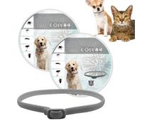 2-Pack Adjustable Dog Collar,Fl/ea and Ti/ck Treatment for Dogs,(Gray) | Waterproof Adjustable 65cm Repellent Collar with Long-Lasting Natural Protection, Cut-to-Size for Small Medium Large Dogs