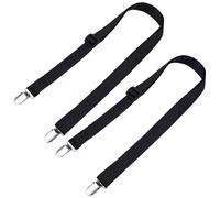 2 Pack Adjustable Glove Mitten Clips with Long Elastic Strap, Black Anti-Lost Clips for Outdoor Activities Skiing Hiking Walking