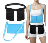 2 Pack Adjustable Mastectomy Drain Holder Drain Pouch with Shower Bag for Breast, Tummy Tuck Post Supplies Mastectomy Recovery Must Haves(Black and Blue)