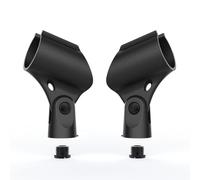 2 Pack Adjustable Microphone Holder Clip, 180° Rotatable Mic Clamp with Large Handle for Wired & Wireless Mics, Includes 5/8" to 3/8" Screw Adapter-Perfect for Mic Stand,Home Studio,Podcasting