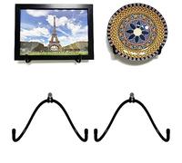 2 Pack Adjustable Plate Hangers,Wall Mount Plate Display Stands Holders, Black Metal Display Rack for Bowls, Platters, Decorative Plates, and Artwork - Hardware Included - No Plates