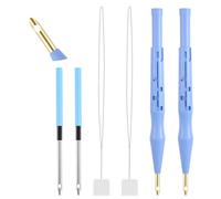 2 Pack Adjustable Punch Needle Tools - Embroidery Felting Needle Pens with Length Settings for Punching Stitching Crafts