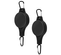 2-Pack Adjustable Telescopic Plant Hooks for Hanging Baskets - 1-8 kg Capacity, 21 cm to 90 cm Extendable, Black Plastic Indoor/Outdoor Ga