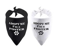 2 Pack Adopt Me I’m a Foster Dog Bandana Dog Adoption Bandanna New Puppy Bandana (Im a Foster D)