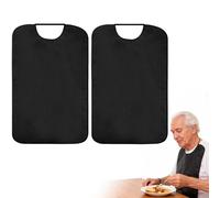 2 Pack Adult Bibs for Men Women Washable Dining Bibs for Elderly Double Layer Waterproof Mealtime Protector Bib Clothing Protector