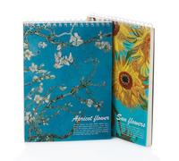 2 Pack Aesthetic Kids Spiral Cute Sketch Book,98lb/160gsm Acid Free Thick Paper Van Gogh A4 Blank Mixed Media Journal Art Sketchbook Artist Drawing Book Paper Painting Sketching Pad