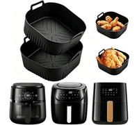2-Pack Air Fryer Liners,Silicone Air Fryer Liner for 4-5L Air Fryer | ood Grade Silicone|BPA-Free|Dishwasher Safe|Heat Resistant Handles|for Russell Hobbs 4.3L,Ninja 4.7L,Tower 4L