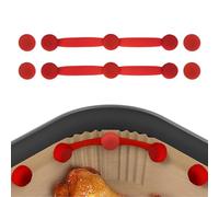 2 Pack Air Fryer Magnet Silicone Buckle, Air Fryer Magnets for Parchment Paper Liners, Heatproof Magnetic Silicone Buckles for Holding Paper, Prevent Disposable Paper Liner from Covering Food