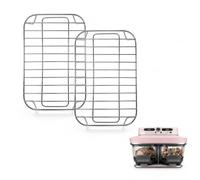 2 Pack Air Fryer Rack for Ninja Crispi DualZone DD101 Series Glass Fryer | Stainless Steel Replacement Rack Compatible with Ninja 6-in-1 Crisper 2-Basket Glass Container, Wire Grid Design