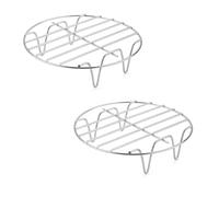 2 Pack Air Fryer Rack Round 6 inch, Stainless Steel Air Fryer Basket Tray, Dehydrator Rack for Air Fryer, Steaming Cooling Drying Baking Cooking Rack for Air Fryer/Oven/Stockpot/Pressure Cooker