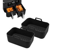 2 Pack Air Fryer Silicone liner for Ninja Dual Air Fryer, Reusable AirFryer Liners for Ninja AF300UK AF400UK, Air Fryer Accessories for Tower Instant Vortex Devology EMtronics MONCOOK Salter Dual
