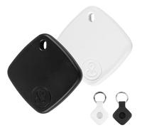 2 Pack Air Tracker Tag, Key Tag Compatible with Apple Find My App (iOS Only), Luggage Tracker Smart Tag with Silicone Protective Case for Kids, Dog, Cat, Worldwide Tracking, Replaceable Battery