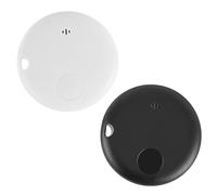 2 Pack Air Tracker Tag Work with Apple Find My App (iOS Only), IP66 Waterproof Smart Tag Item Finder Replaceable Battery Tracker for Key, Luggages, Wallet