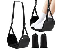 2-Pack Airplane Adjustable Foot Rest Hammock, Portable Travel Foot Hammock for Plane Travel, Flight Essentials Leg Rest with Cushion Support for Women and Men