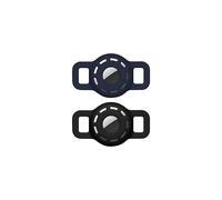 2 Pack AirTag Protective Case for Pet Collars - Anti-Lost Silicone Holder for Cat & Dog, Black & Navy