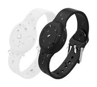 2 Pack Airtag Wristband for Kids, Adjustable Bracelet Waterproof Silicone Watch Strap Holder, Compatible With Apple Air Tag for Toddlers